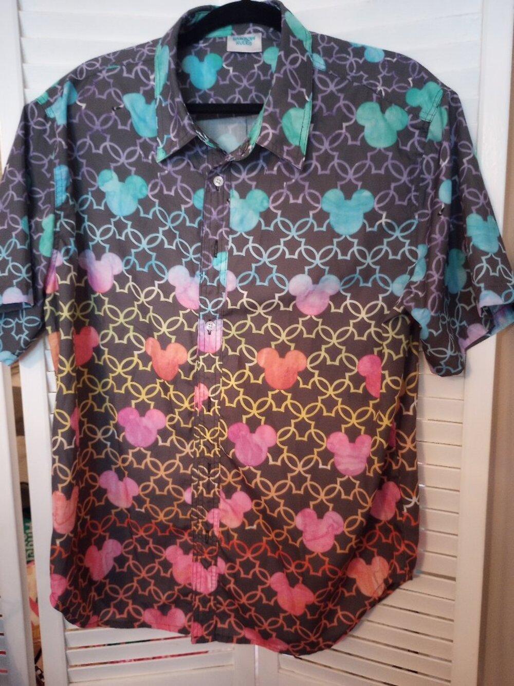 Rainbow rules Disney inspired Mickey rainbow shirt.XL